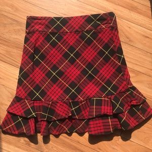Ralph Lauren Red Plaid Skirt Size 12
